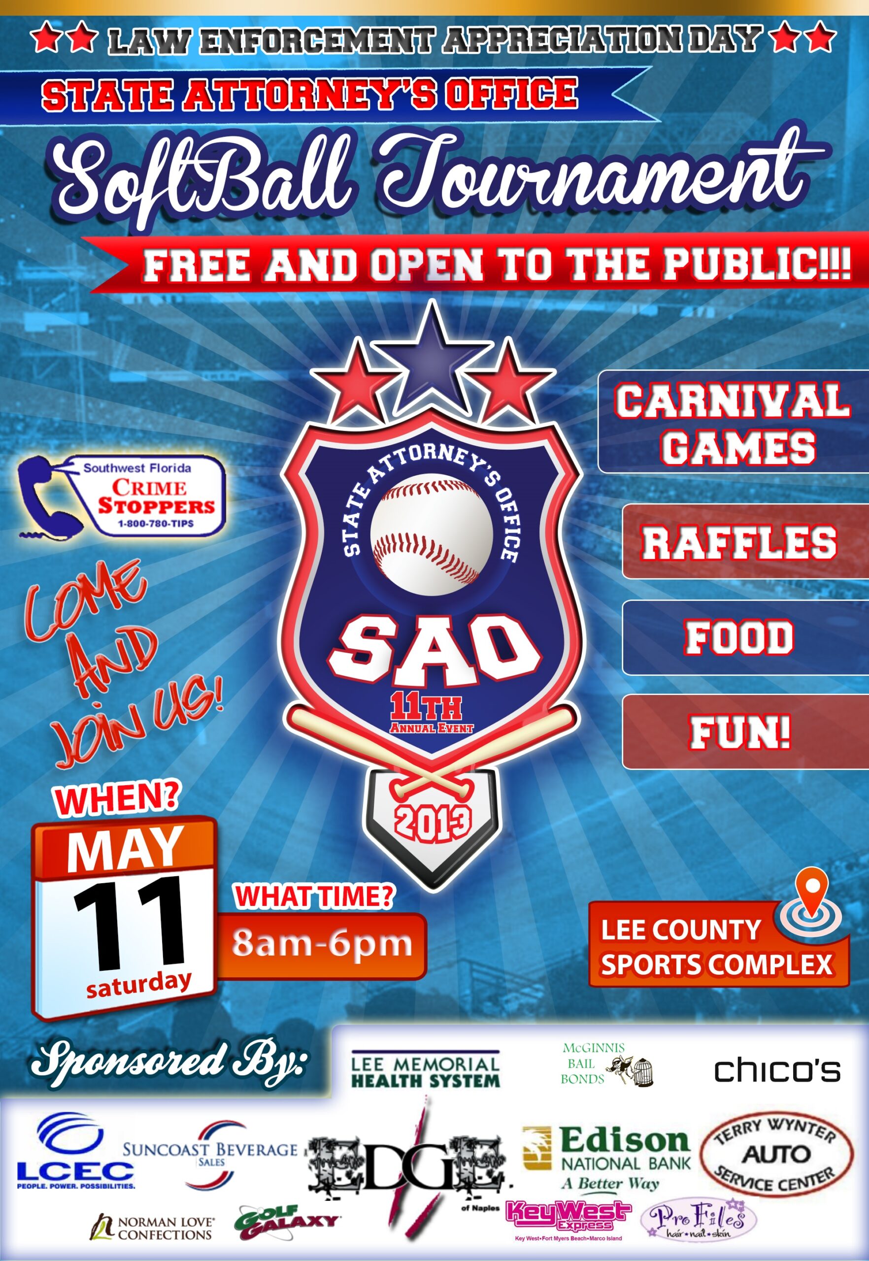 Law Enforcement Appreciation Softball Tournament Saturday